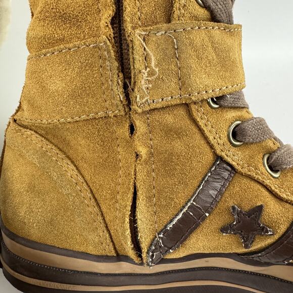 CONVERSE ALL STAR XXHI Brown Boot Fur Suede LEATHER Womens 8.5 Mens 6.5 READ! - Picture 9 of 10